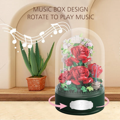 Boîte à Musique Éclat de Rose – Socle Rotatif