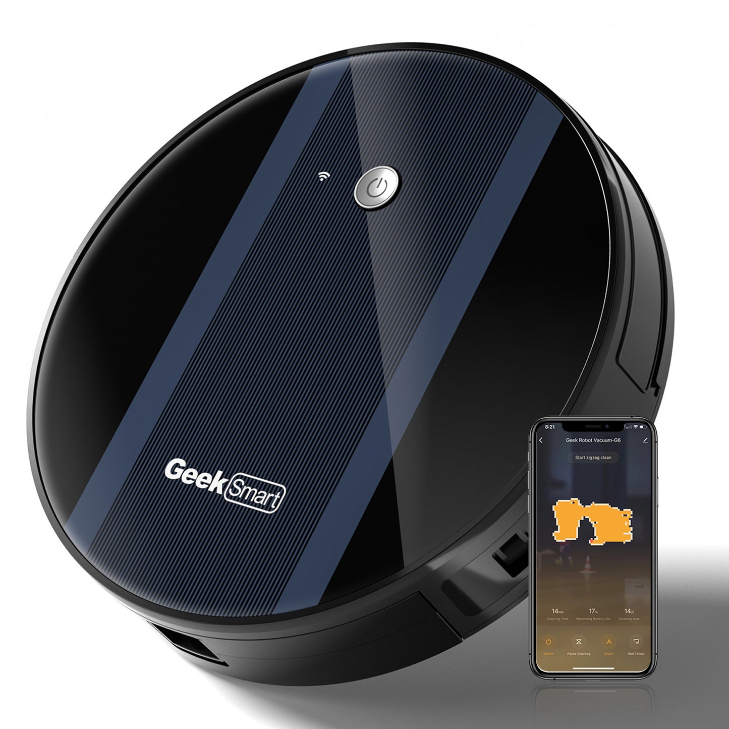 Aspirateur Connecté Ultra-Fin – G6+ avec Recharge Auto & Wi-Fi