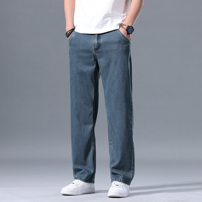 Lyocell Jeans Men's Loose Straight Casual